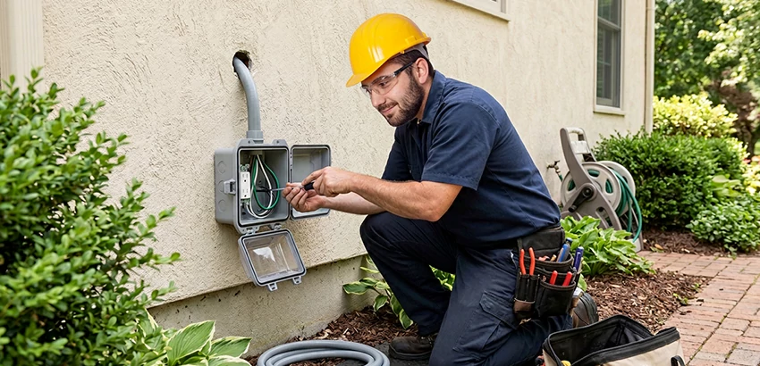 Outdoor Outlet Installation on Vinyl Siding in Auburn